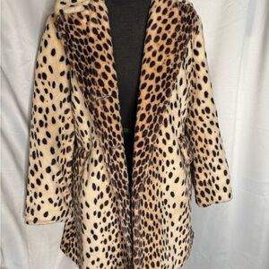 Leopard Print Faux Fur Coat